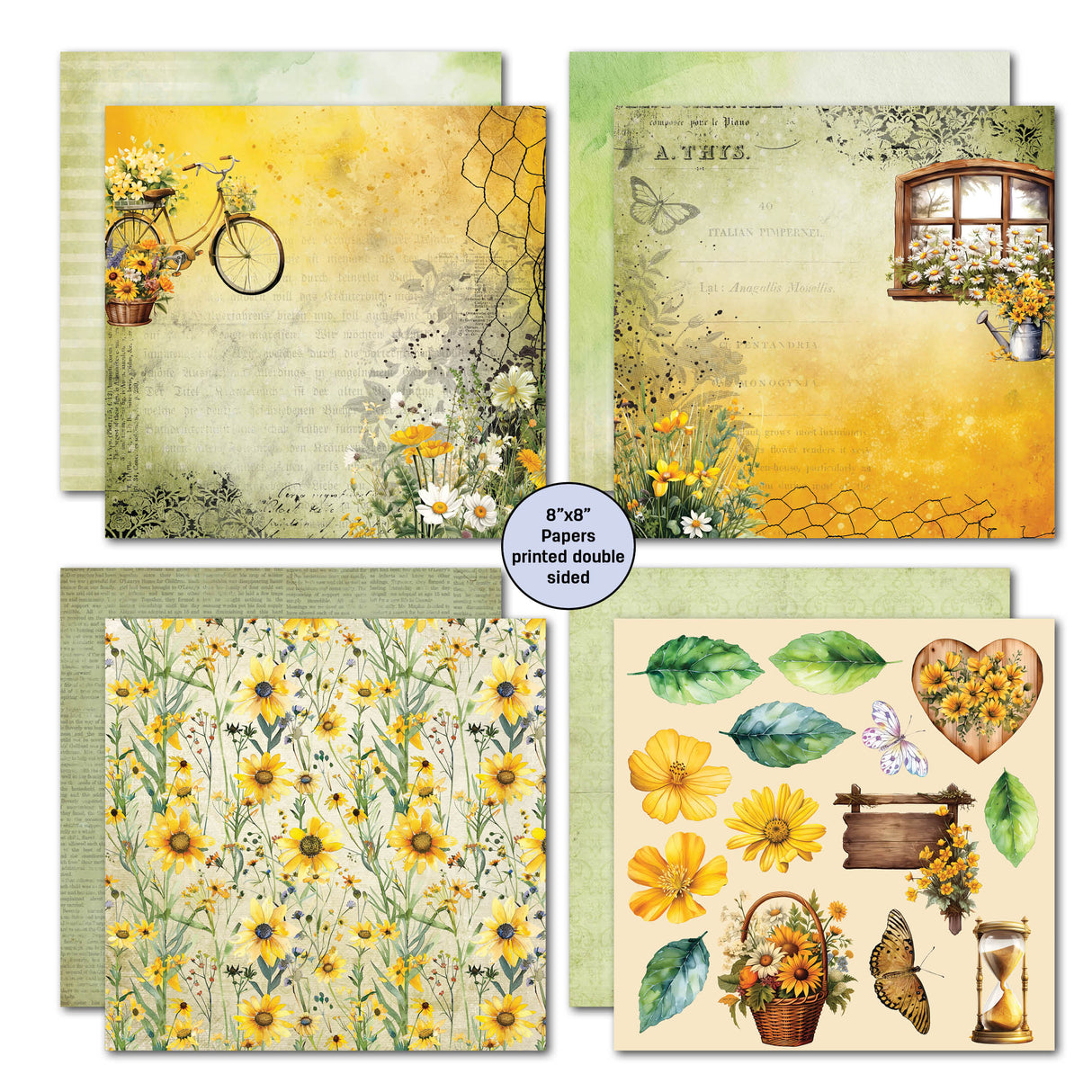 3Quarter Designs Hey Buttercup 8x8 Paper Pack
