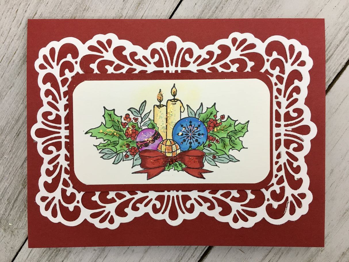 Christmas Centre Piece Rubber Cling Stamp