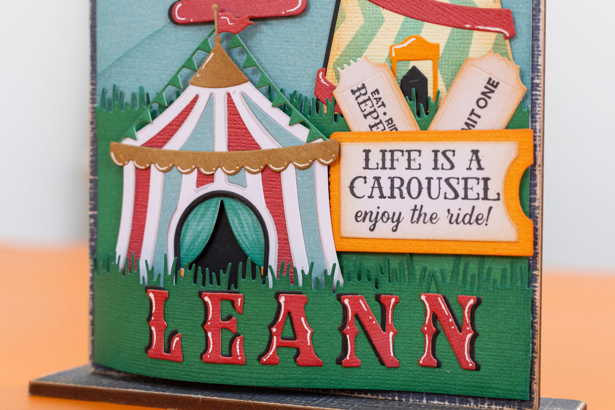 Vintage Carnival Stamp & Die - Ticket Fun