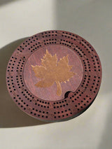 Engraved Small Round Cribbage Board-7.5 inch Wood Game Board