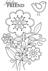 Woodware Clear Singles - Stitched Flowers