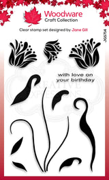 Woodware Clear Singles Tulip Set 4 in x 6 in Stamp