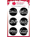 Woodware Clear Singles Circle Words 4 in x 6 in Stamp