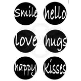 Woodware Clear Singles Circle Words 4 in x 6 in Stamp