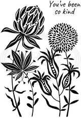 Woodware Clear Singles Autumn Flowers 4 in x 6 in Stamp