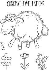 Woodware Clear Singles Fuzzie Friends Sadie The Sheep 4 in x 6 in Stamp