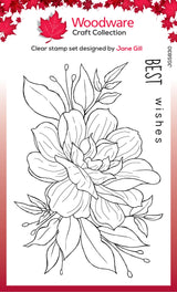 Woodware Clear Singles Gardenia 4 in x 6 in Stamp