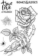 Woodware Clear Singles Bones & Rose 4 in x 6 in Stamp Set