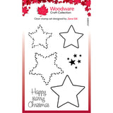 Woodware Clear Singles Paintable Shapes Stars 4 in x 6 in Stamp Set