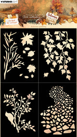 JMA Mask Autumn Pathway, 4 Masks Autumn In The Woods 1 Piece