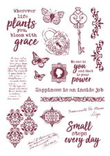 JMA Rub On Sticker Quotes & Vintage Elements Inner Peace 148x210x2mm 6 SH nr.03