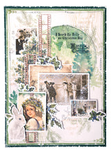 JMA Mask Winter Collage Vintage Christmas 148x210x1mm 1 PC nr.241