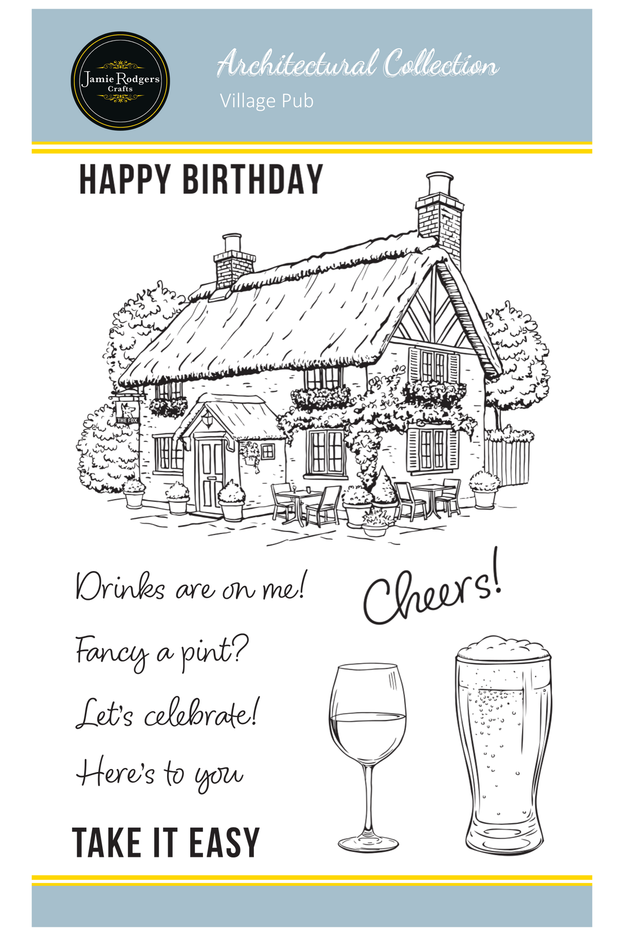 Jamie Rodgers Crafts Village Pub A6 Clear Stamp Set