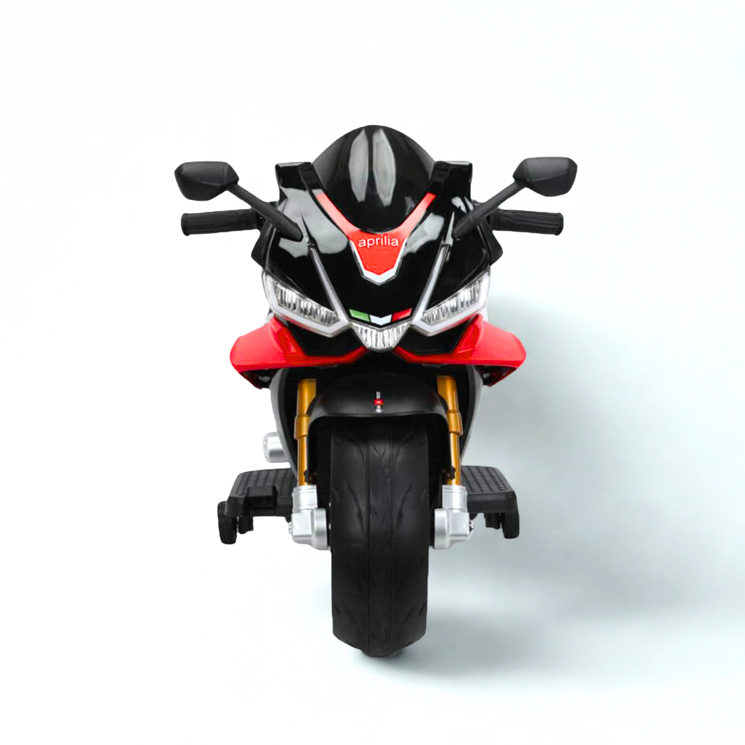 12V Aprilia Junior Riders RSV4 Ride-On Motorcycle W/ Rubber Wheels, Lights & Music Player