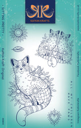 Katkin Krafts Sitting Pretty 6 in x 8 in Clear Stamp Set