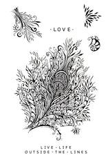 Katkin Krafts Plume 6 in x 8 in Clear Stamp Set