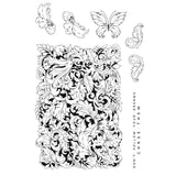 Katkin Krafts Beautiful Leaves 6 in x 8 in Clear Stamp Set