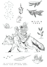 Katkin Krafts Wild & Free 6 in x 8 in Clear Stamp Set