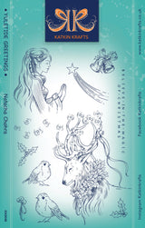 Katkin Krafts Yuletide Greetings 6 in x 8 in Clear Stamp Set