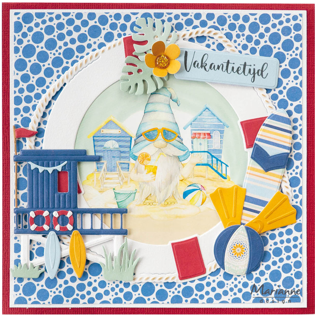 Marianne Design A4 Cutting Sheet - Gnomes On The Beach - Palm Trees