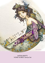 Katkin Krafts Honey & Bees 6 in x 8 in Clear Stamp Set