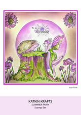 Katkin Krafts Summer Fairy 6 in x 8 in Clear Stamp Set