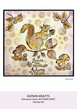 Katkin Krafts Autumn Fairy 6 in x 8 in Clear Stamp Set