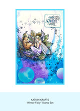 Katkin Krafts Winter Fairy 6 in x 8 in Clear Stamp Set