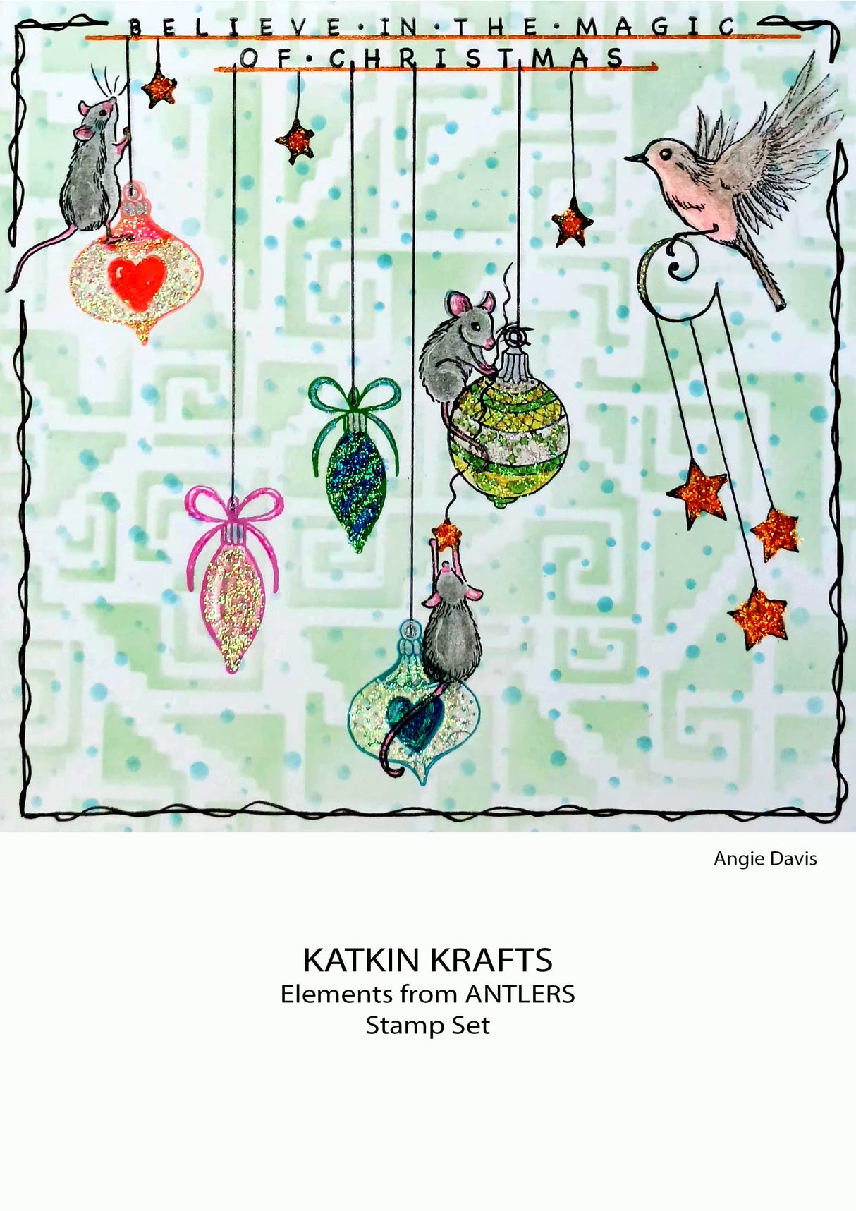 Katkin Krafts Antlers 6 in x 8 in Clear Stamp Set