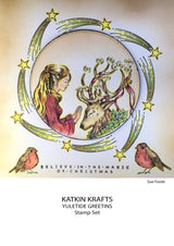Katkin Krafts Yuletide Greetings 6 in x 8 in Clear Stamp Set
