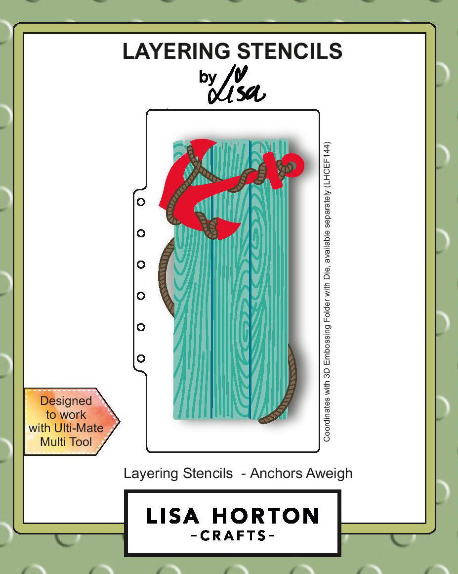 Lisa Horton Crafts Slimline Layering Stencils - Anchors Aweigh