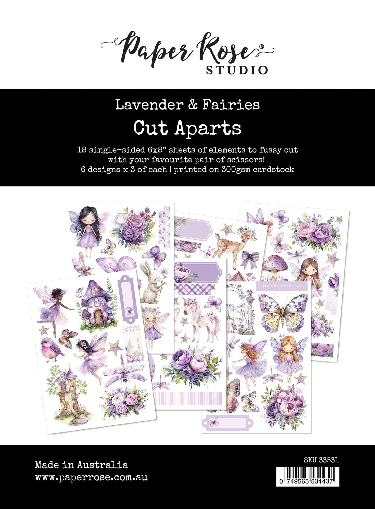 Lavender & Fairies Cut Aparts Paper Pack 33531