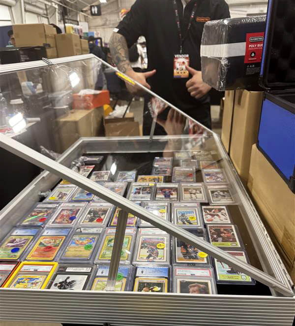 Lockable Aluminum Showcase Display Case 36x24x1.65" Black – Secure & Stylish Storage for Collectibles