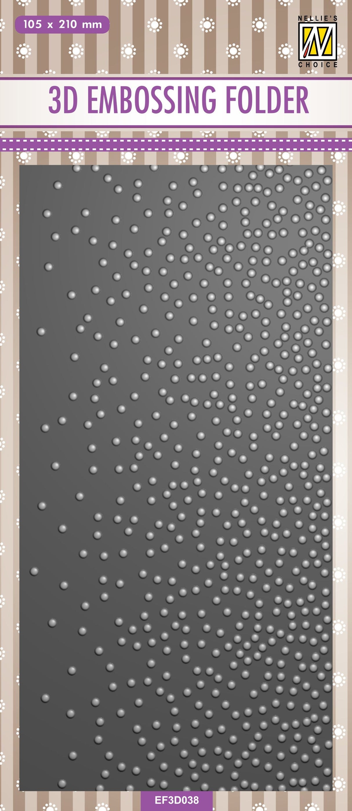 Nellie's Choice 3D Embossing Folder Slimline Size - Snow