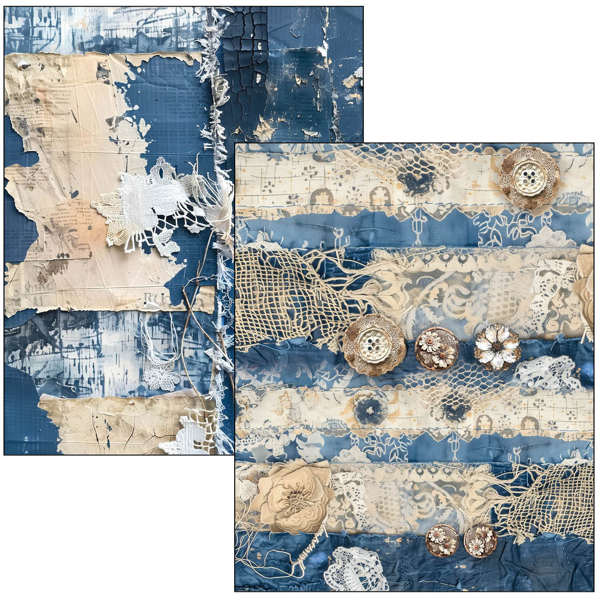 Mixed Media Book Urban Blue Denim A4 Maxi