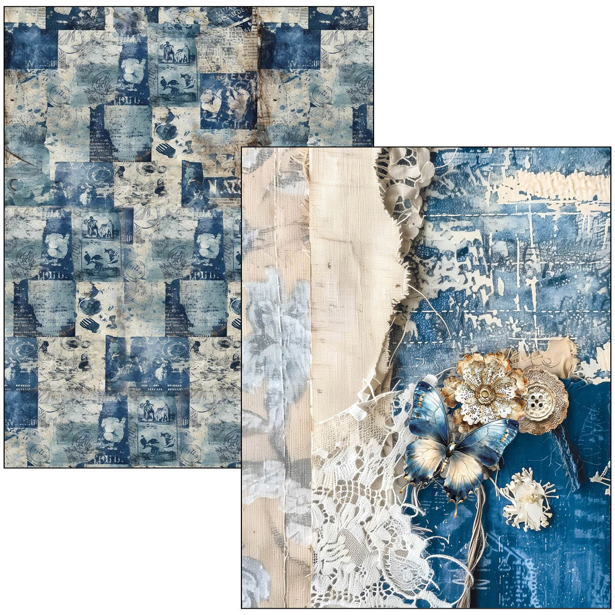 Mixed Media Book Urban Blue Denim A4 Maxi