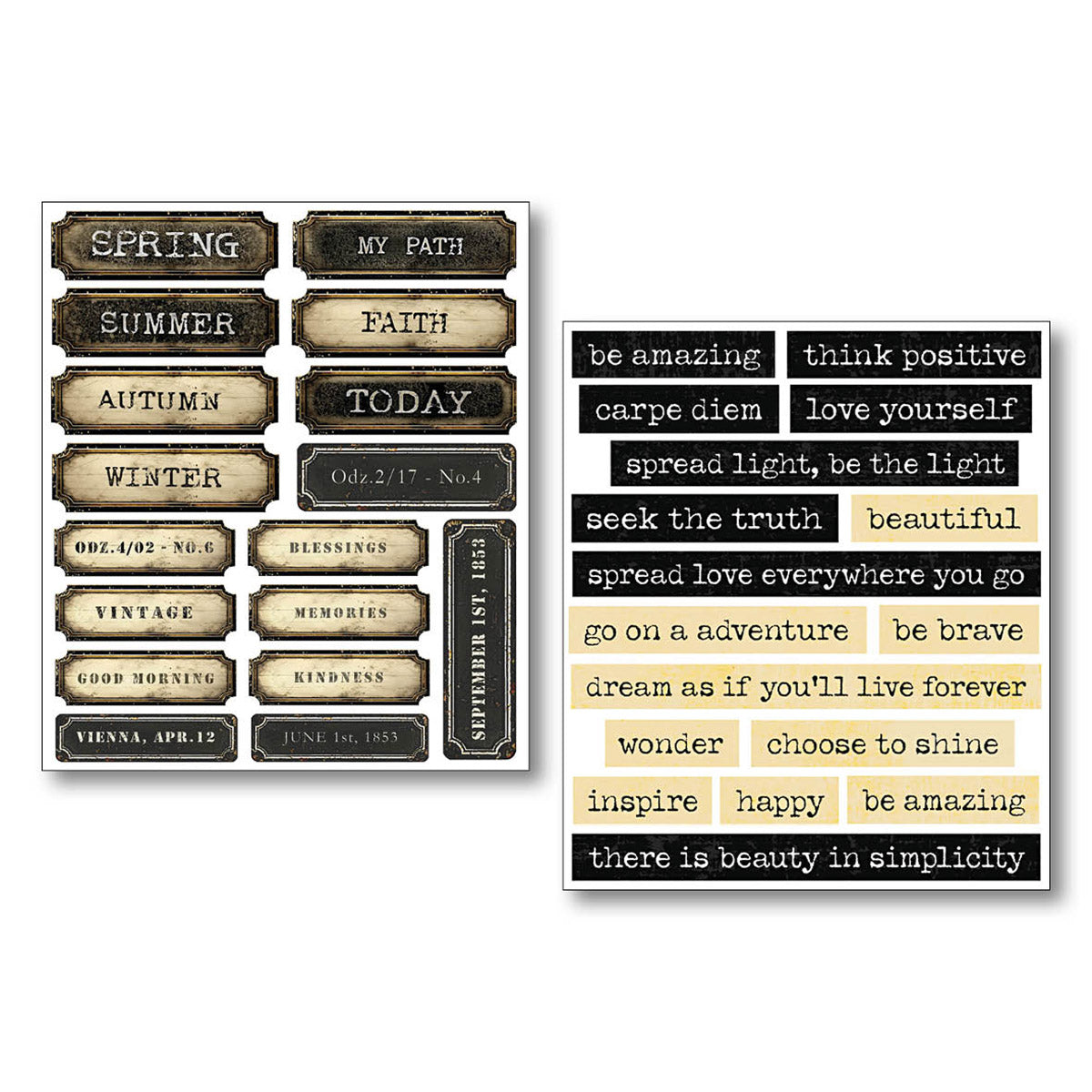Mixed Media Sticker Set 10/Pkg Little Words