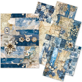 Craftmix Urban Blue Denim Mixed A5 Paper Pack - 8 Sheets (Tissue & Vellum Variety)