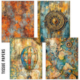 Craftmix Past Time Mixed A5 Paper Pack - 8 Sheets (Tissue & Vellum Variety)