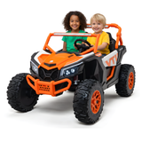 24V UTV-Max PRO Edition XXL 2-Seater 4x4 Ride-On Buggy W/ EVA Rubber Wheels, Silent Motors, Music, Lights & RC
