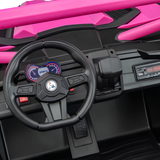 24V UTV-Max PRO Edition XXL 2-Seater 4x4 Ride-On Buggy W/ EVA Rubber Wheels, Silent Motors, Music, Lights & RC