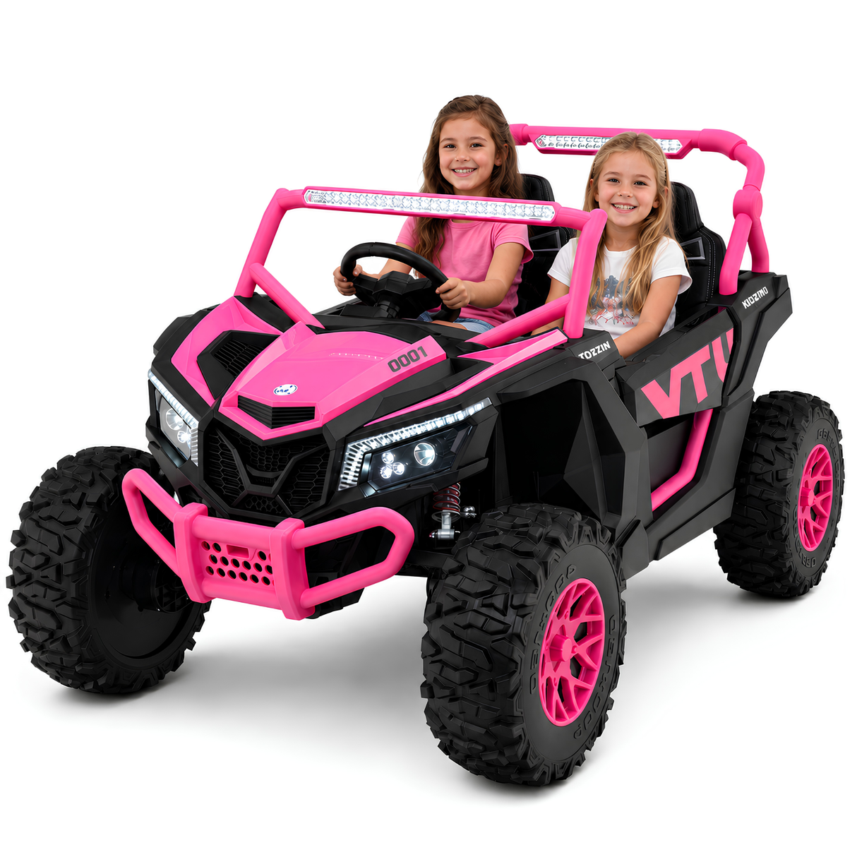 24V UTV-Max PRO Edition XXL 2-Seater 4x4 Ride-On Buggy W/ EVA Rubber Wheels, Silent Motors, Music, Lights & RC