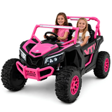 24V UTV-Max PRO Edition XXL 2-Seater 4x4 Ride-On Buggy W/ EVA Rubber Wheels, Silent Motors, Music, Lights & RC