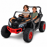 24V UTV-Max PRO Edition XXL 2-Seater 4x4 Ride-On Buggy W/ EVA Rubber Wheels, Silent Motors, Music, Lights & RC