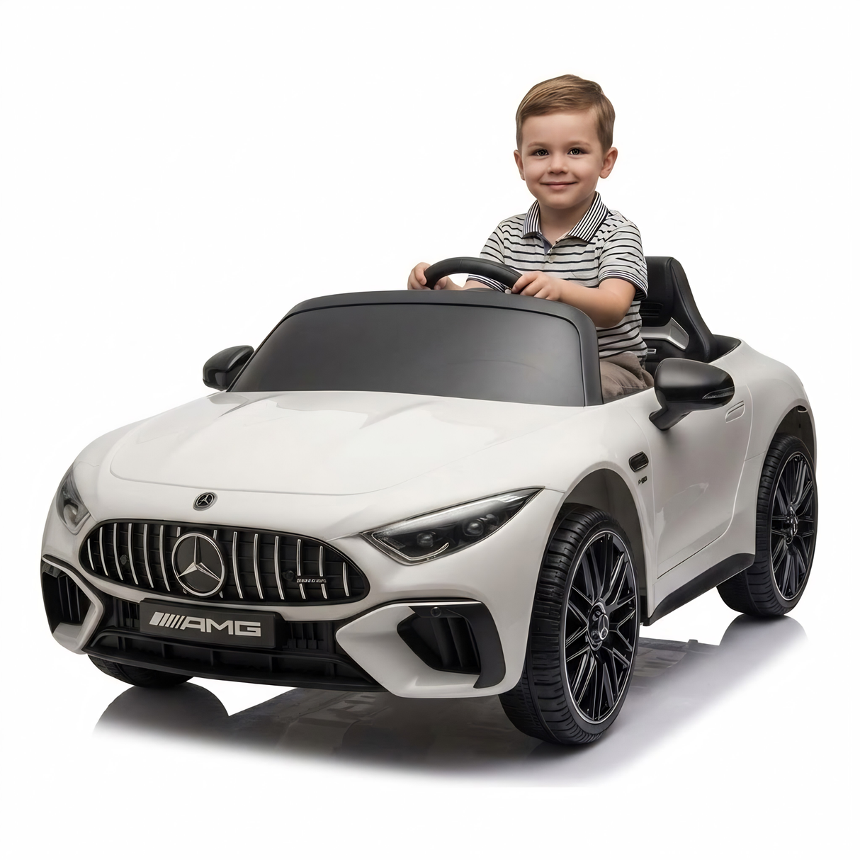 12V Mercedes Benz AMG SL63 Deluxe 4x4 1-Seater Ride-On Car W/ Rubber Wheels, Music Player & RC