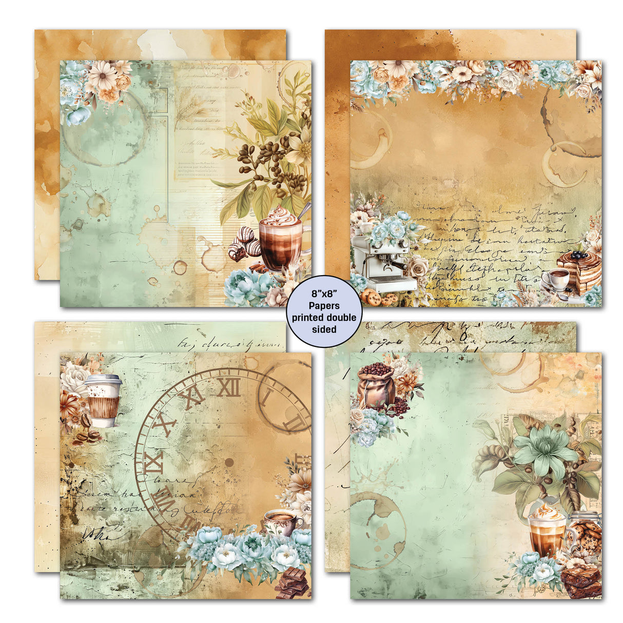 3Quarter Designs Mocha Fix 8x8 Paper Pack