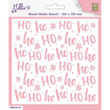 Mixed Media Stencil Square - Ho Ho
