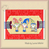 Mixed Media Stencil Square - Ho Ho
