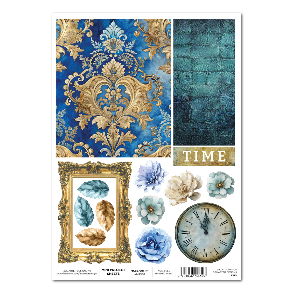 3Quarter Designs Grunged Baroque - Mini Project Sheet