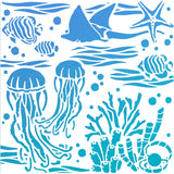 Ciao Bella Texture Stencil 8x8 Underwater